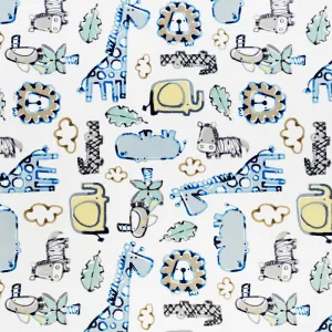 Cuddle® Prints - Safari Dreams Blue Digitally Printed Minky Yardage