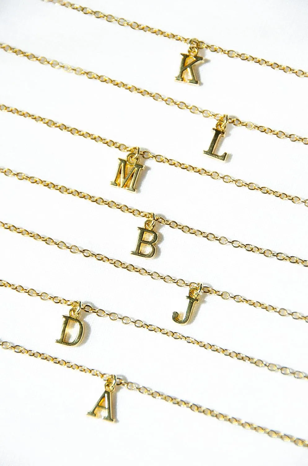 Custom 14K gold initial necklace, dainty Letter charm necklace, personalized initial pendant necklace, custom 14K gold necklace gift for her (C)