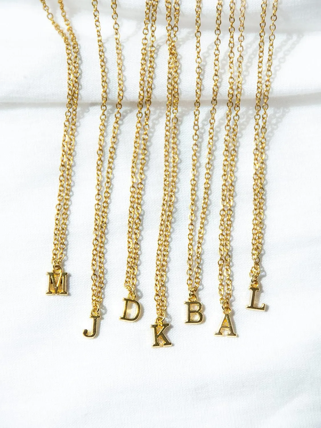 Custom 14K gold initial necklace, dainty Letter charm necklace, personalized initial pendant necklace, custom 14K gold necklace gift for her (C)