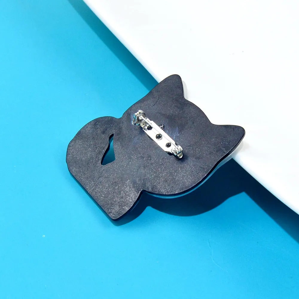 Cute Acrylic Wear Sun Glasses Cat Brooches For Women