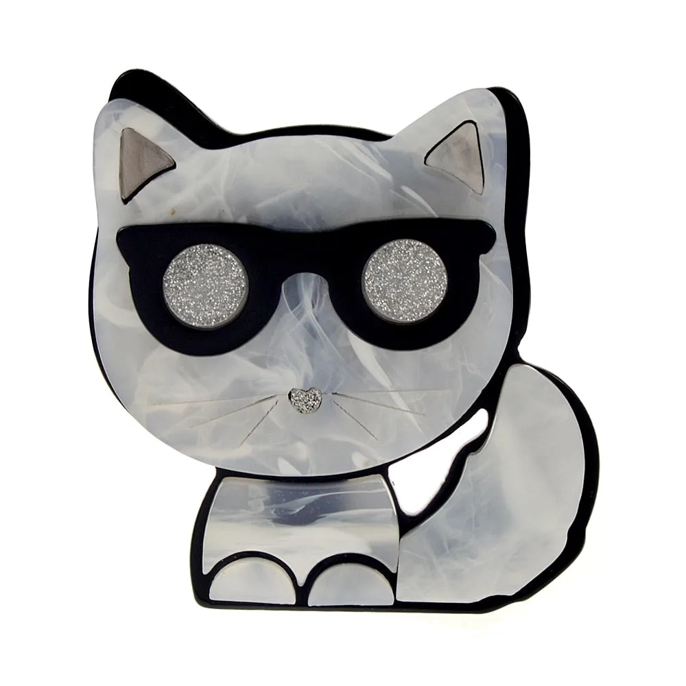 Cute Acrylic Wear Sun Glasses Cat Brooches For Women