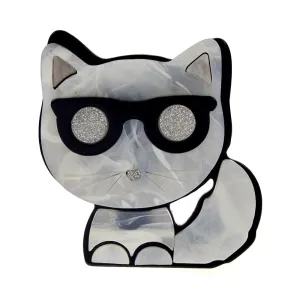 Cute Acrylic Wear Sun Glasses Cat Brooches For Women