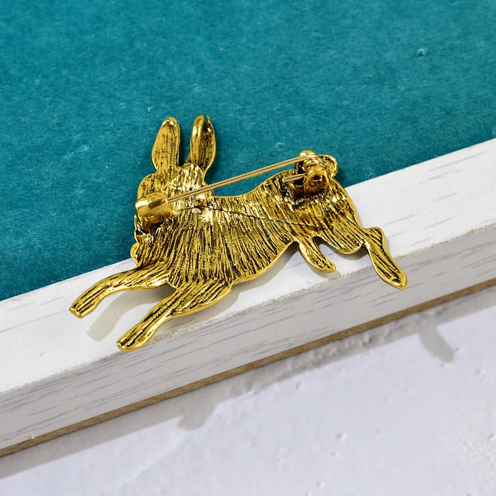 Cute Alloy Rabbit Brooches Vintgae Animal Brooch Pins Party Casual Jewelry for Men And Women