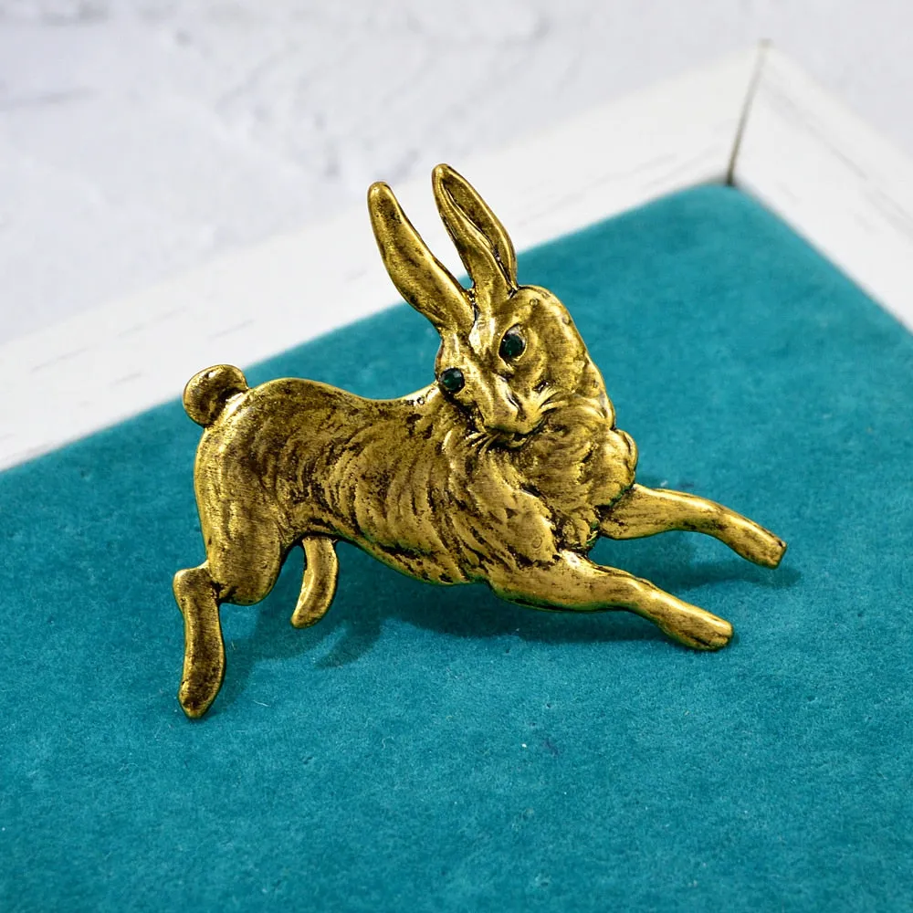 Cute Alloy Rabbit Brooches Vintgae Animal Brooch Pins Party Casual Jewelry for Men And Women