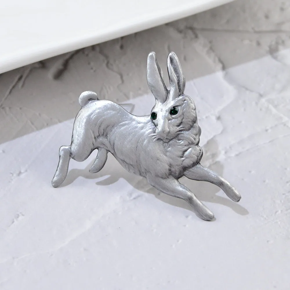 Cute Alloy Rabbit Brooches Vintgae Animal Brooch Pins Party Casual Jewelry for Men And Women