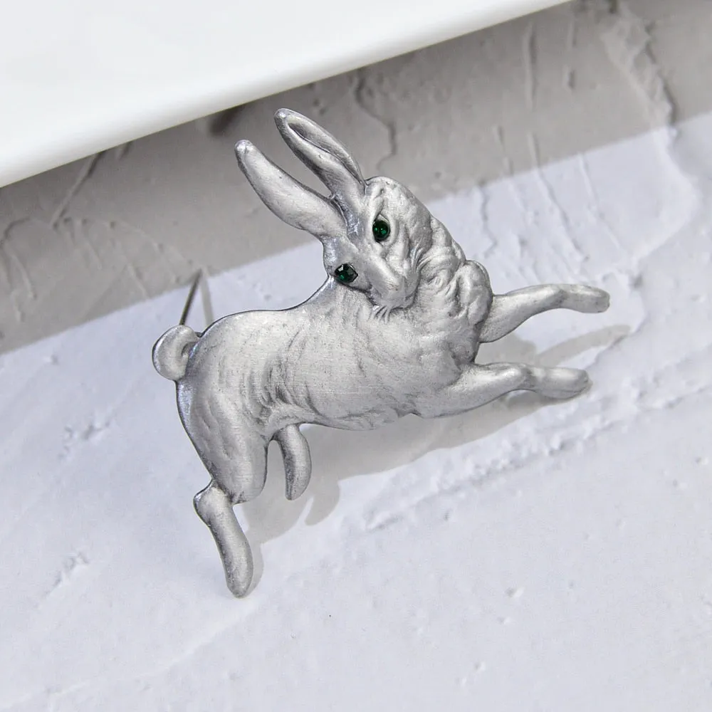 Cute Alloy Rabbit Brooches Vintgae Animal Brooch Pins Party Casual Jewelry for Men And Women