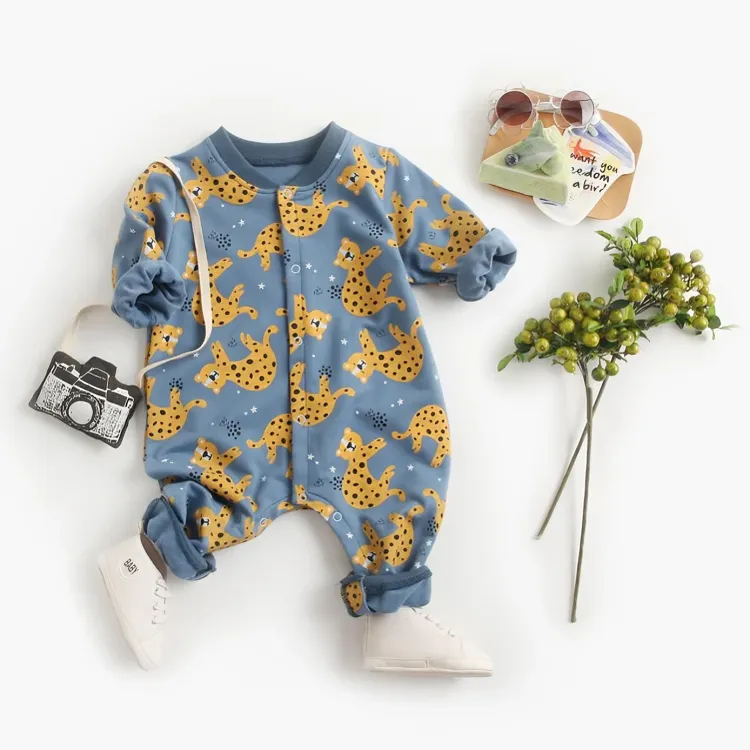 Cute and Comfy Cartoon Style Cotton Baby Rompers