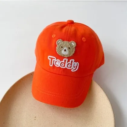 Cute Bear Embroidered Kids Baseball Cap