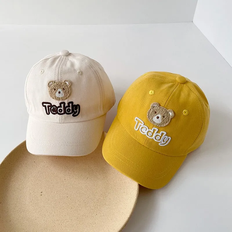 Cute Bear Embroidered Kids Baseball Cap
