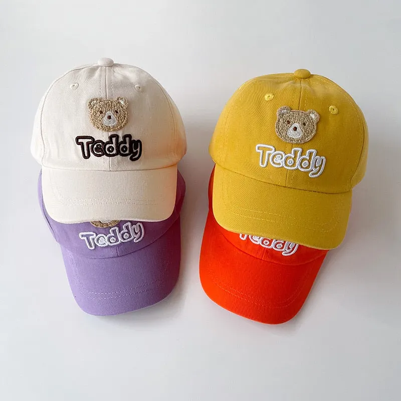 Cute Bear Embroidered Kids Baseball Cap