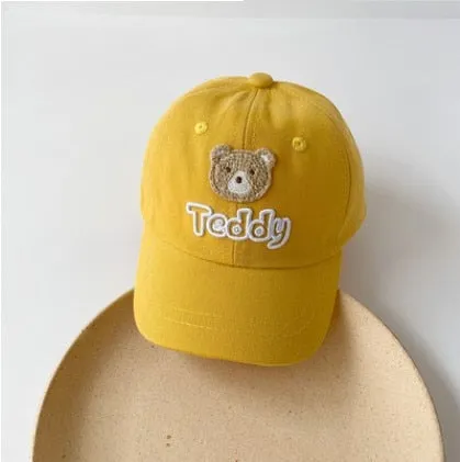 Cute Bear Embroidered Kids Baseball Cap