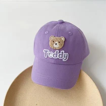 Cute Bear Embroidered Kids Baseball Cap