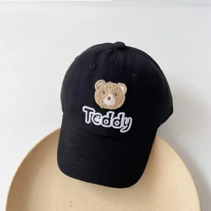 Cute Bear Embroidered Kids Baseball Cap