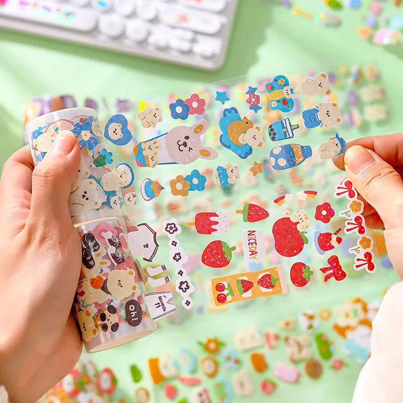 Cute Cartoon Adorable Pet Clear Roll Packaged Vinyl Sticker