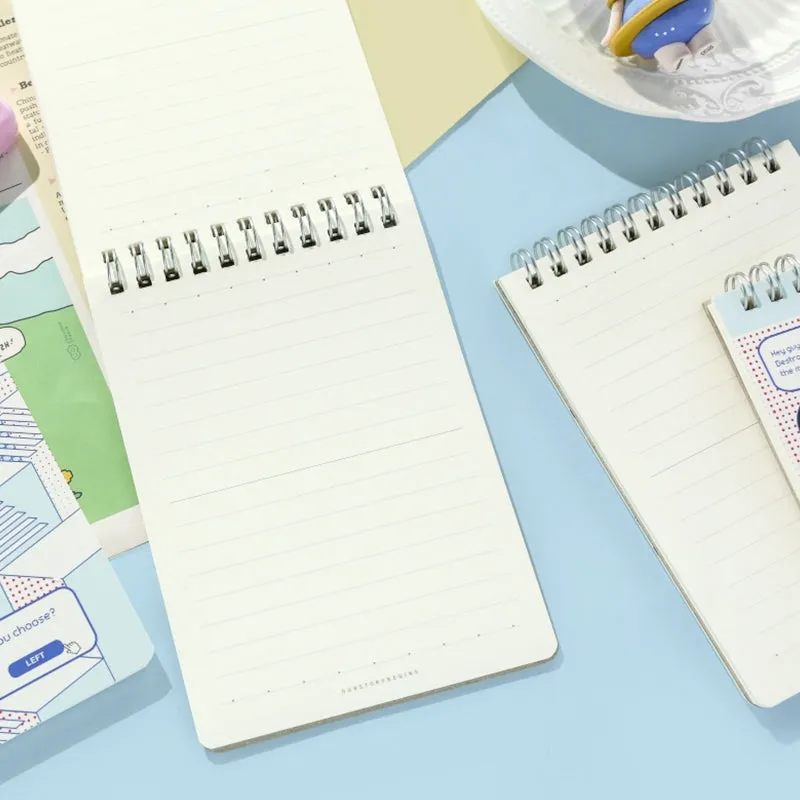 Cute Cartoon Bunny Coil-Bound Pockets Journal Notebook