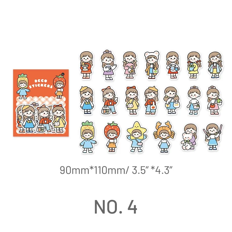 Cute Cartoon Character Washi Sticker Pack