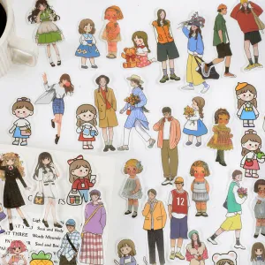 Cute Cartoon Character Washi Sticker Pack