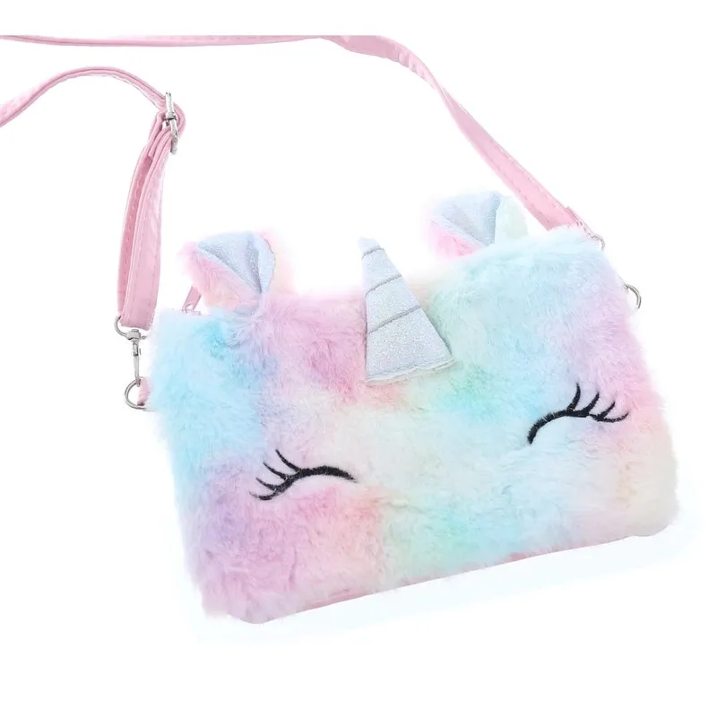 Cute  Cartoon Children Plush Embroidered Messenger Bag20*141