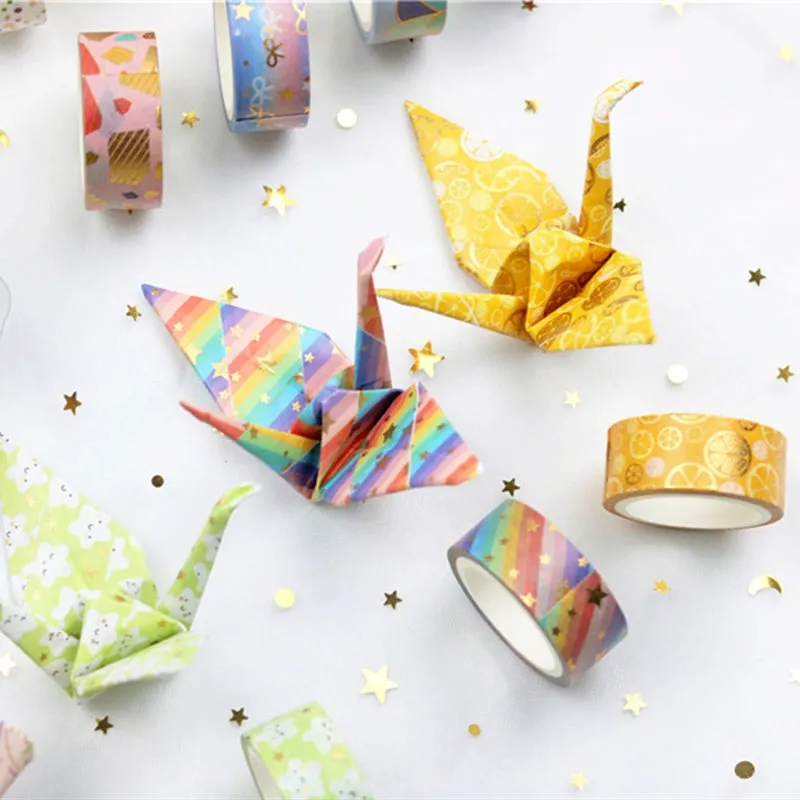 Cute Cartoon Foil Stamped Basic Washi Tape Set (12 Rolls)