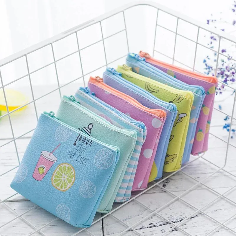 Cute Cartoon Fruit and Geometric Pattern Coin Purses