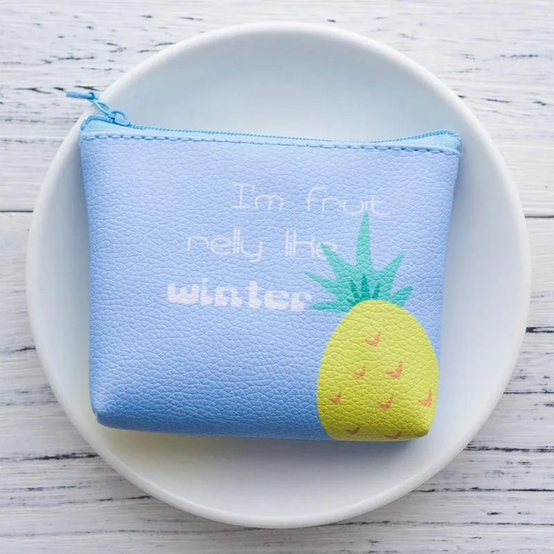 Cute Cartoon Fruit and Geometric Pattern Coin Purses