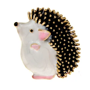Cute Cartoon Hedgehog Brooch Animal Pin Pink Ear Black Eye Bag Badges Jewelry