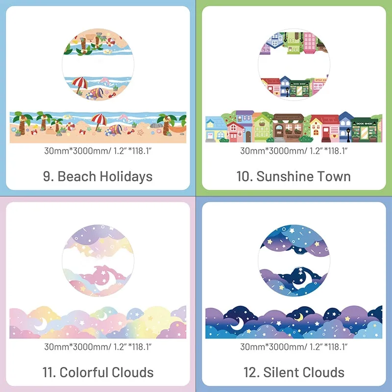 Cute Cartoon Landscaping Washi Tape