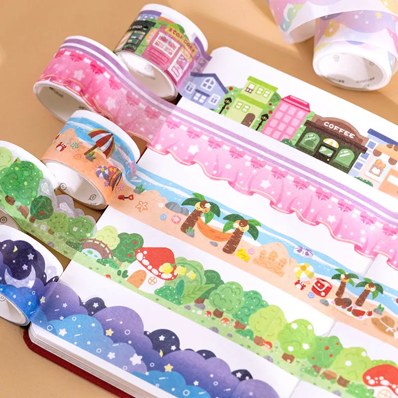 Cute Cartoon Landscaping Washi Tape