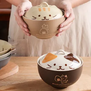 Cute cat instant noodle bowl