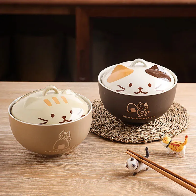 Cute cat instant noodle bowl
