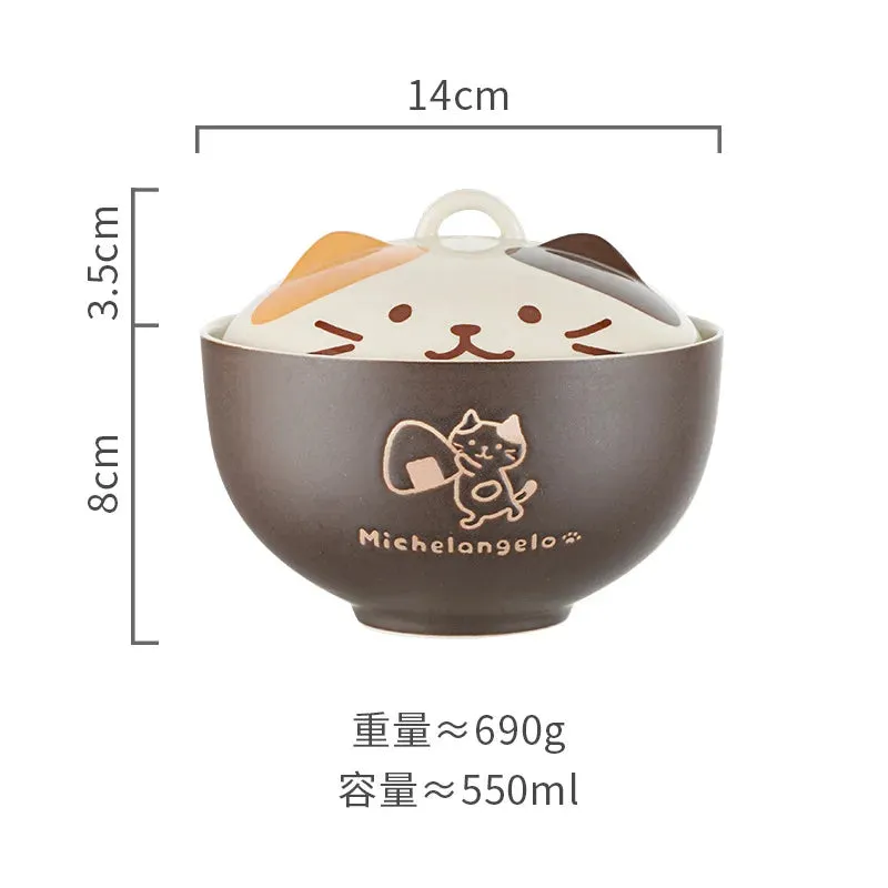 Cute cat instant noodle bowl