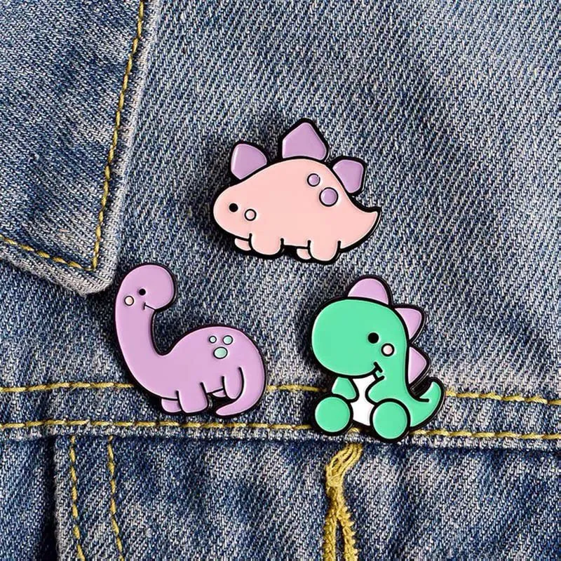 Cute Dinosaur Brooch Lapel Pin Badge for Women Gift Enamel Pin