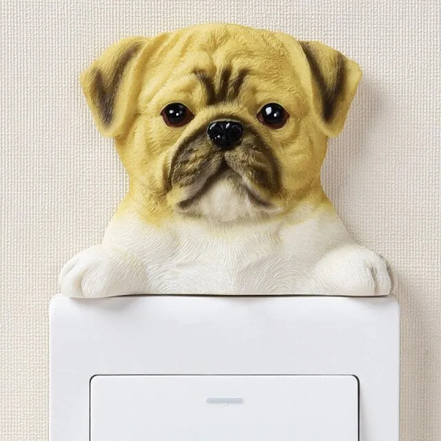 Cute Dog Resin Switch Sticker
