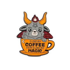 Cute Goat In Coffee Mug Pin