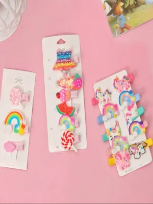 Cute Hair Clips for Girls, Pack of 3 - Multi