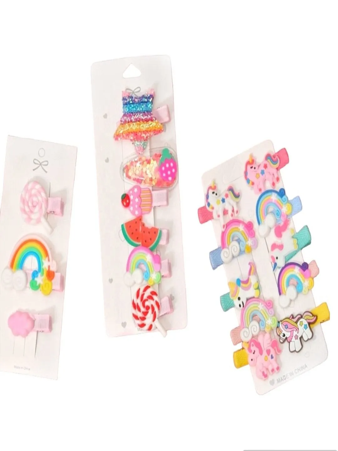 Cute Hair Clips for Girls, Pack of 3 - Multi