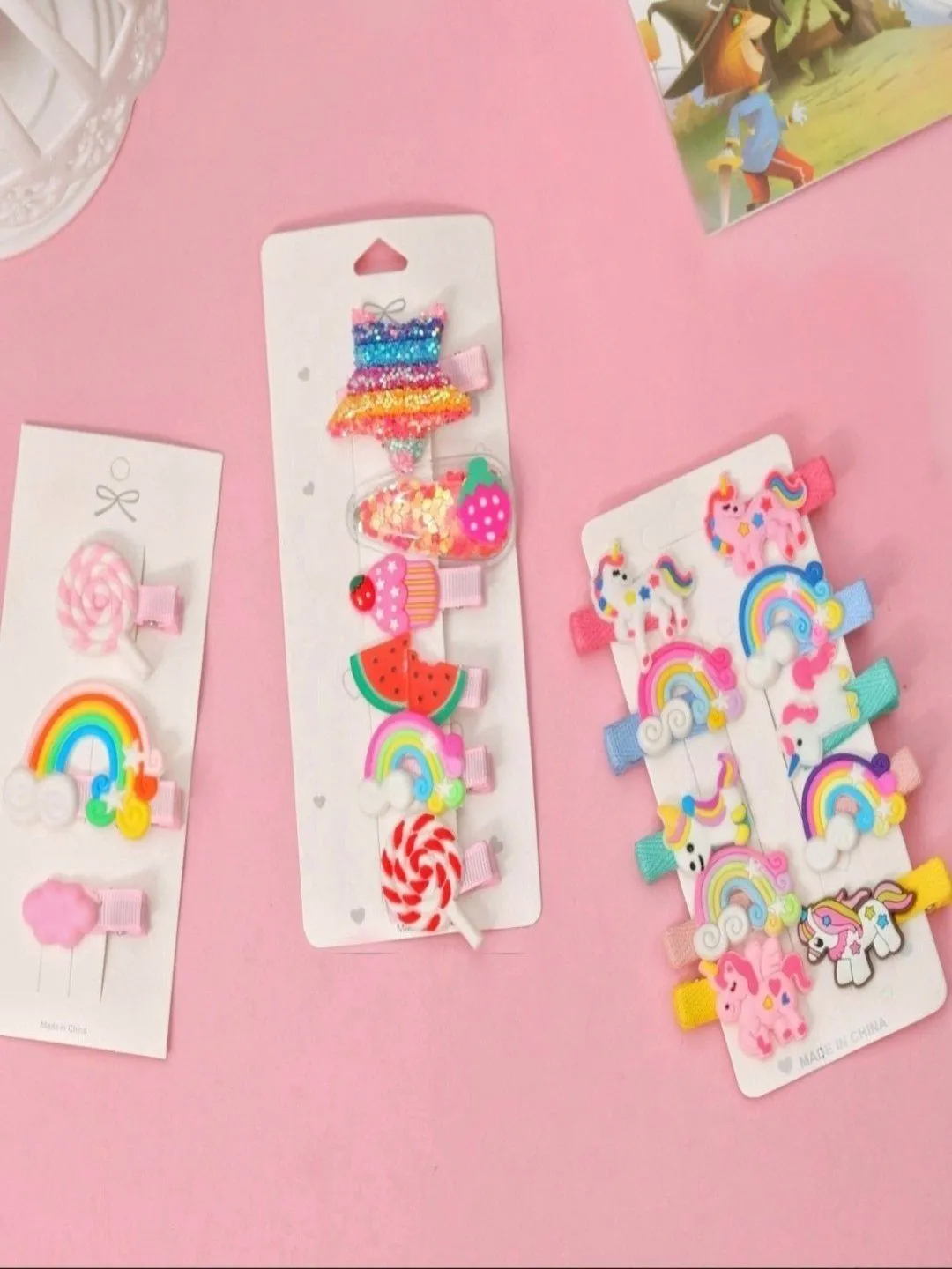 Cute Hair Clips for Girls, Pack of 3 - Multi