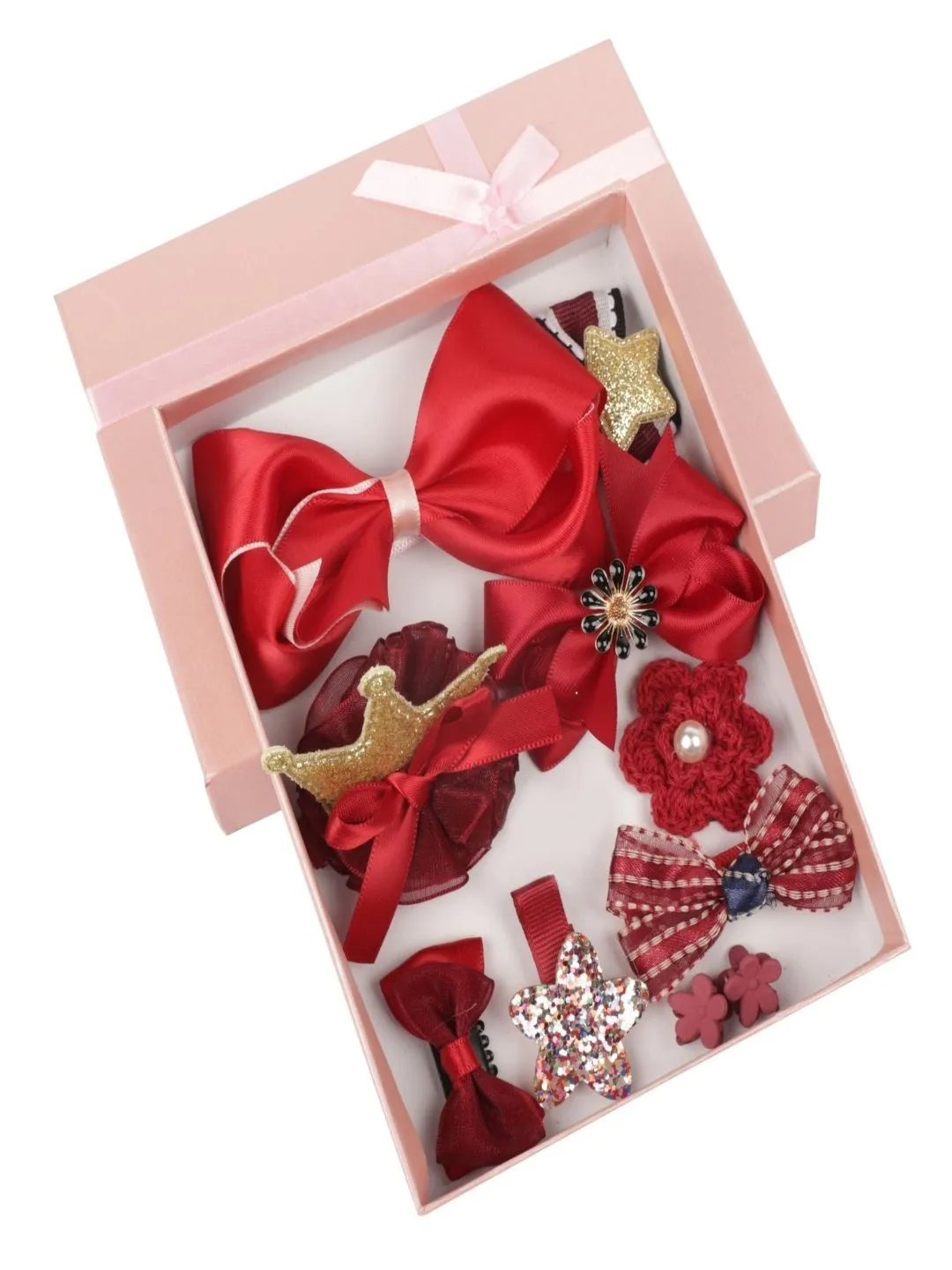 Cute Hair Clips Set for Girls - Red