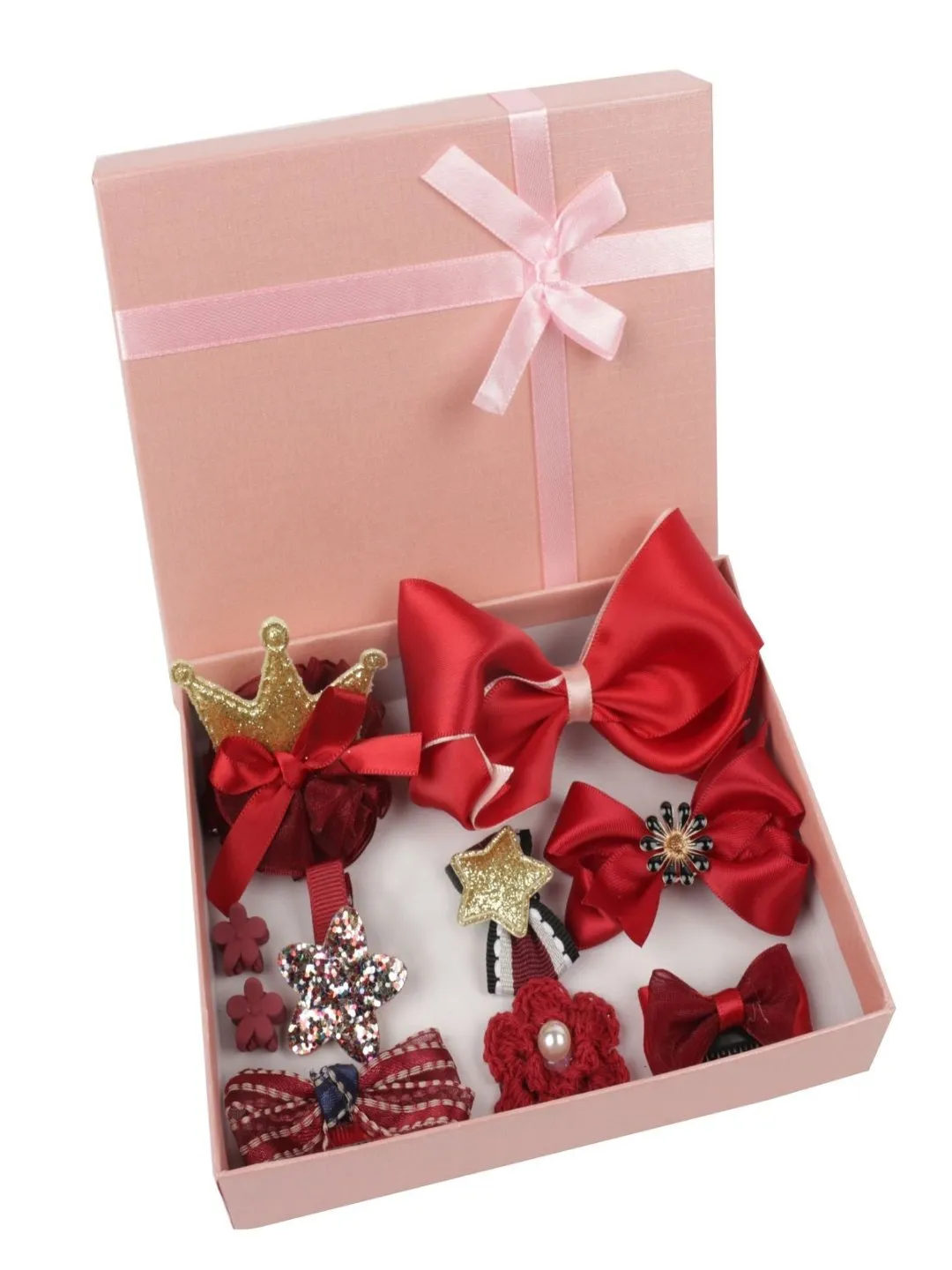 Cute Hair Clips Set for Girls - Red