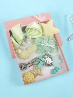Cute Hair Clips Set for Girls - Vibrant Lime Collection (Set of 10)