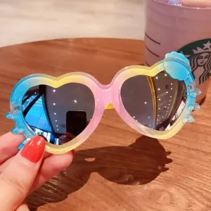 Cute Heart-Shaped UV400 Sunglass for Kids 1pc