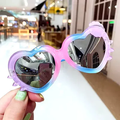Cute Heart-Shaped UV400 Sunglass for Kids 1pc
