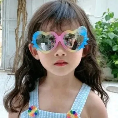Cute Heart-Shaped UV400 Sunglass for Kids 1pc