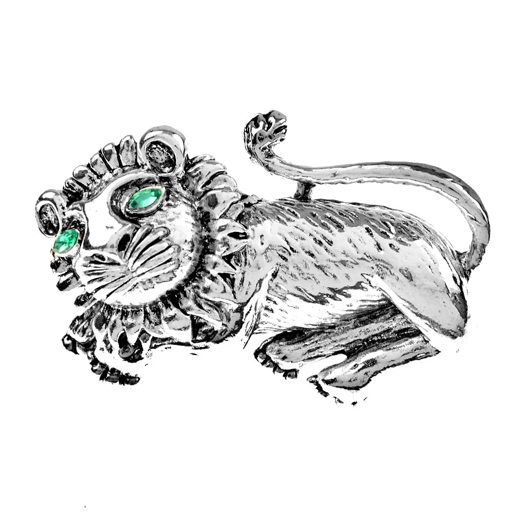 Cute Lion Brooches For Men 2-color King Lion Vivid Animal Casual Party Brooch