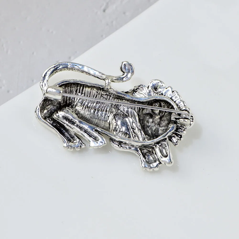 Cute Lion Brooches For Men 2-color King Lion Vivid Animal Casual Party Brooch