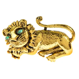 Cute Lion Brooches For Men 2-color King Lion Vivid Animal Casual Party Brooch