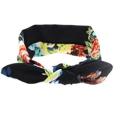 Cute Newborn Baby Cool Girls Printing Knot Elasticity Headband Cotton Children Girls Baby Hair Accessories