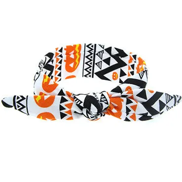 Cute Newborn Baby Cool Girls Printing Knot Elasticity Headband Cotton Children Girls Baby Hair Accessories