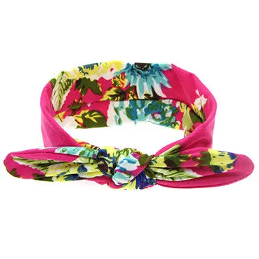 Cute Newborn Baby Cool Girls Printing Knot Elasticity Headband Cotton Children Girls Baby Hair Accessories