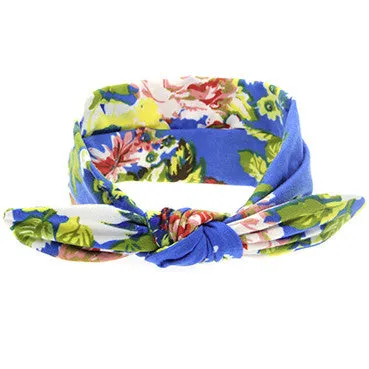 Cute Newborn Baby Cool Girls Printing Knot Elasticity Headband Cotton Children Girls Baby Hair Accessories